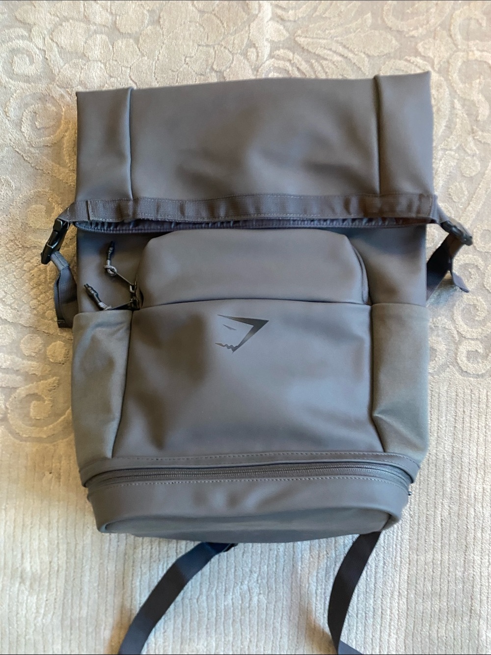 Gymshark Matte Grey Roll-Top Backpack